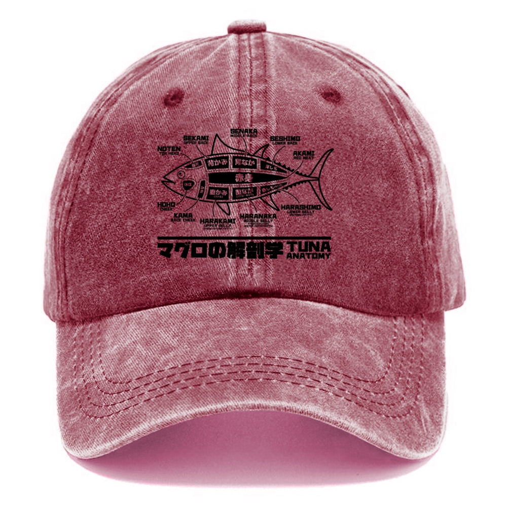 Tuna Dissection Map Japanese Washed Cap