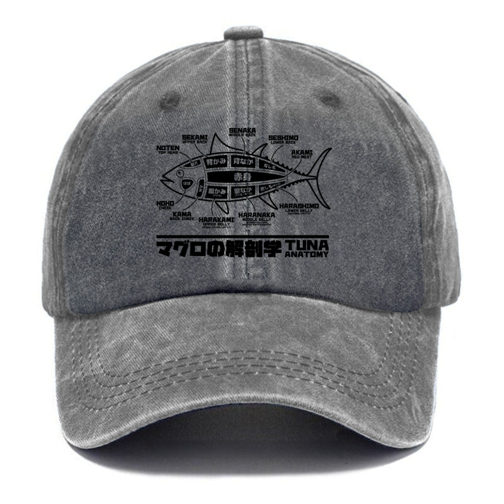 Tuna Dissection Map Japanese Washed Cap