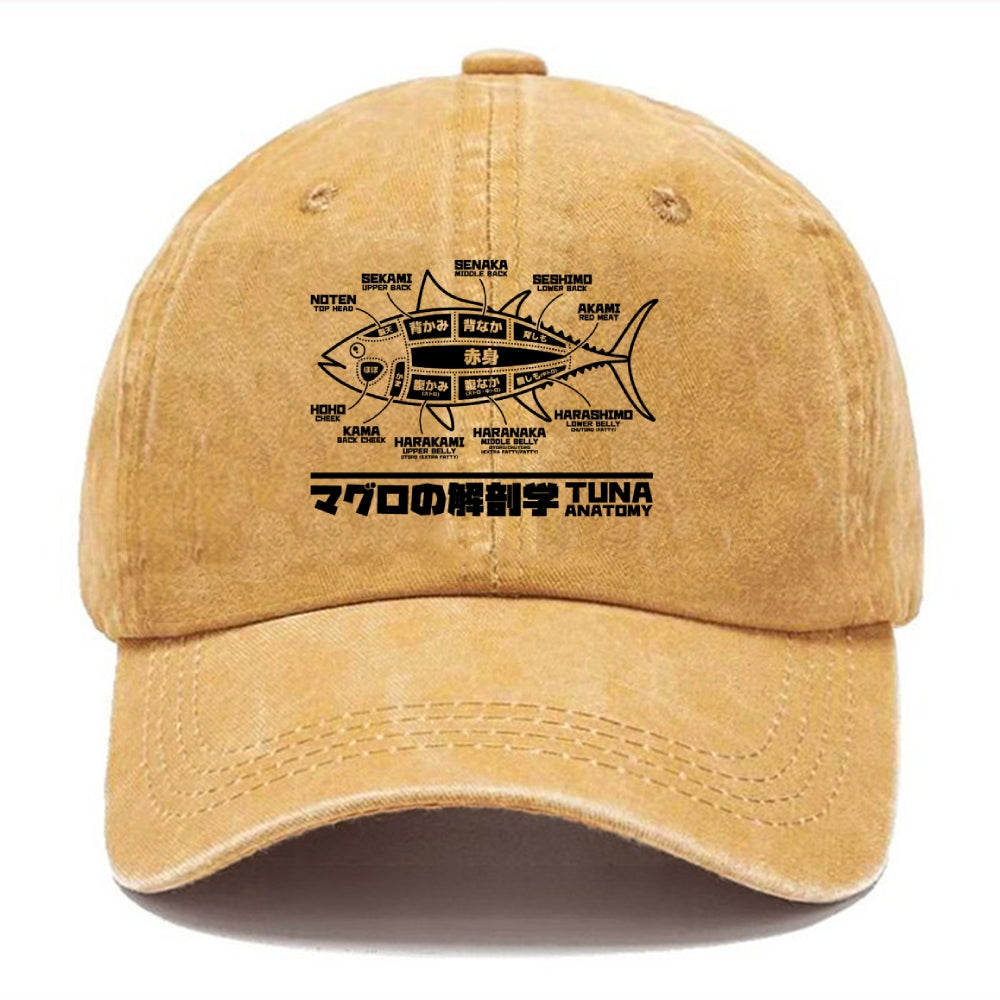Tuna Dissection Map Japanese Washed Cap