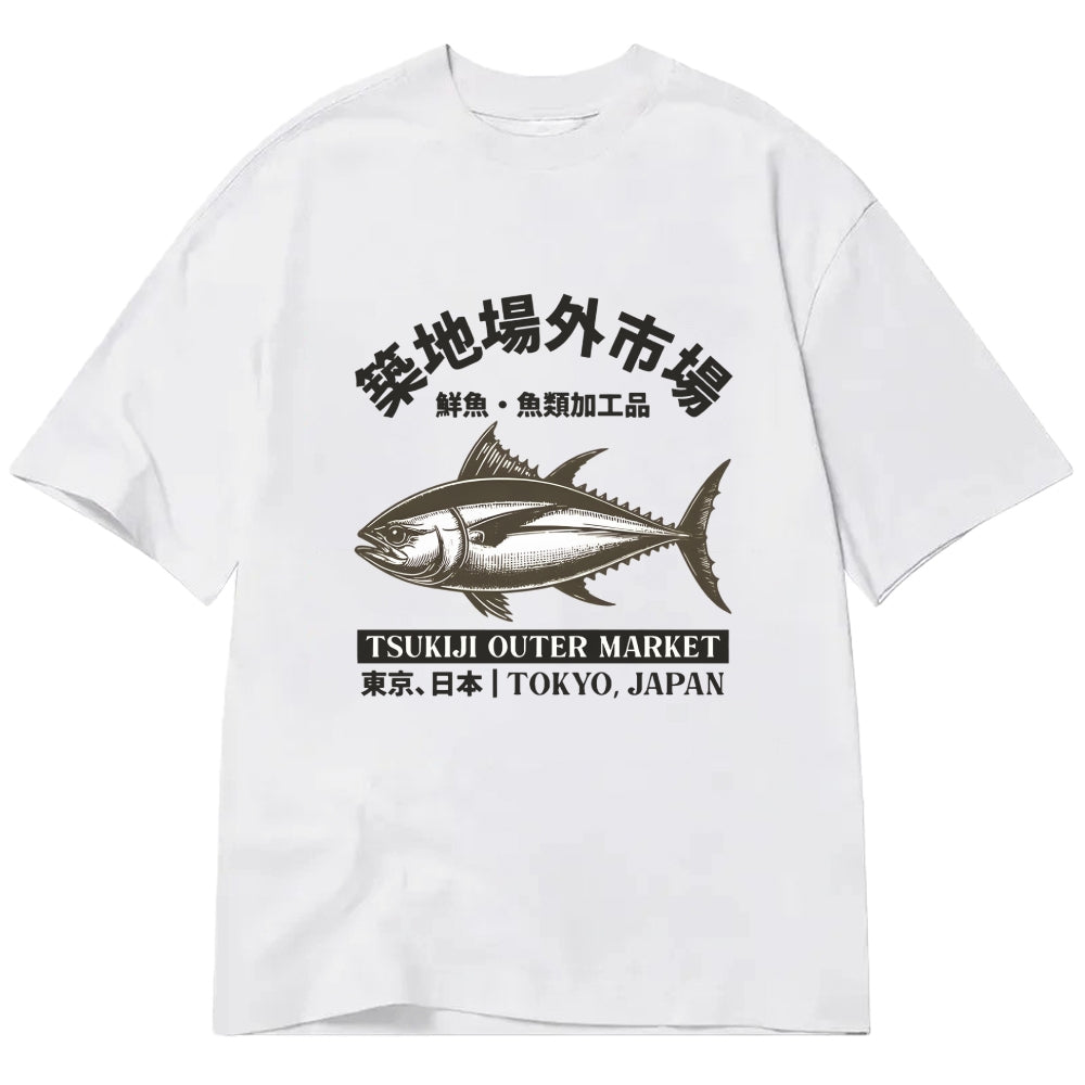 Japanese Style Tuna Pattern T-shirt