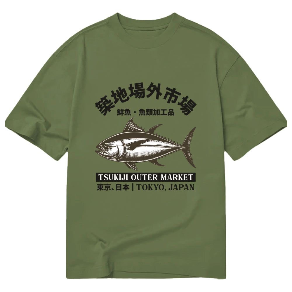 Japanese Style Tuna Pattern T-shirt