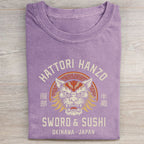 Unisex Hattori Lion Printed Washed Folded T-shirt