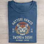 Unisex Hattori Lion Printed Washed Folded T-shirt