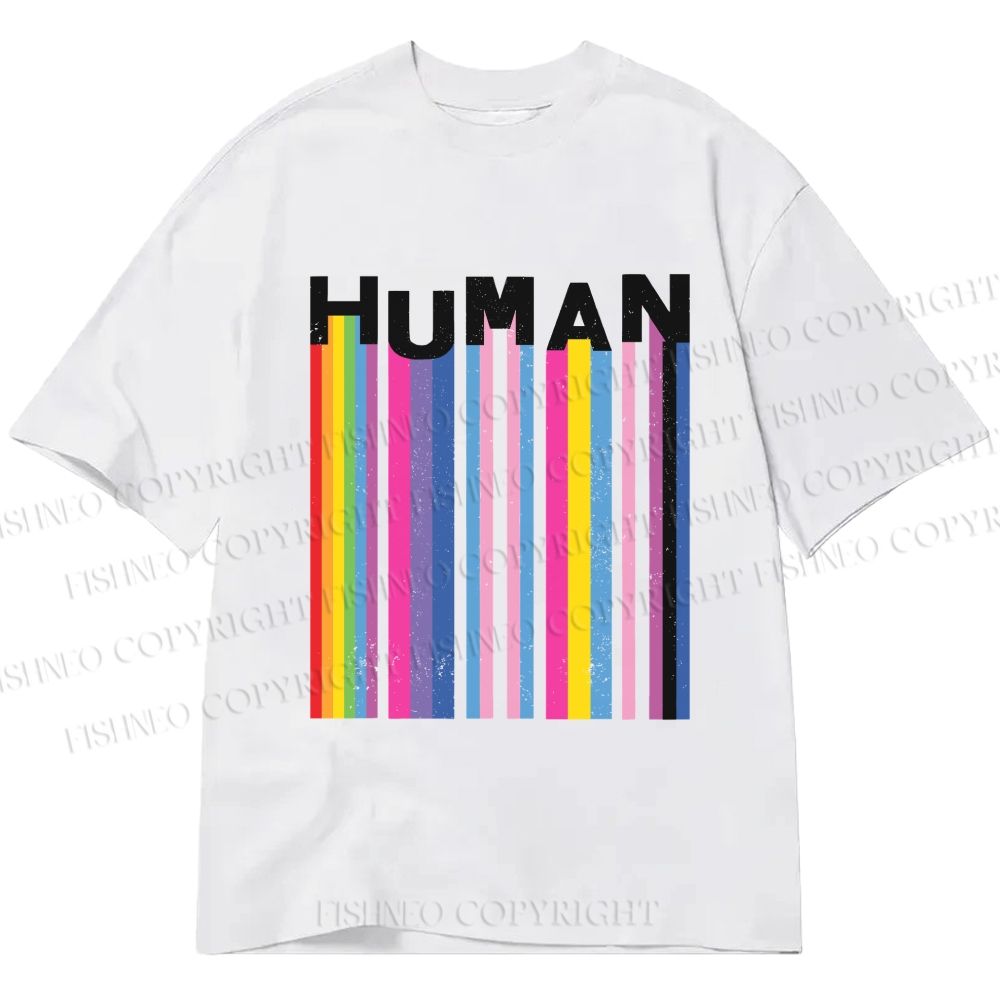 Unisex Classic Cotton Pride Human Printed T-shirt