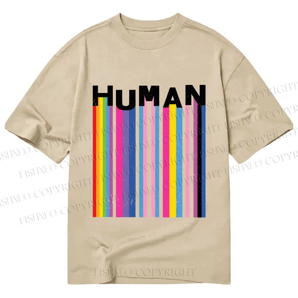 Unisex Classic Cotton Pride Human Printed T-shirt