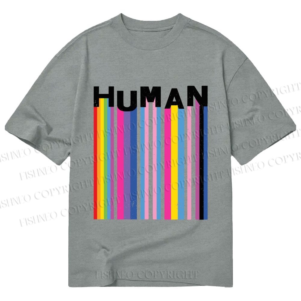 Unisex Classic Cotton Pride Human Printed T-shirt