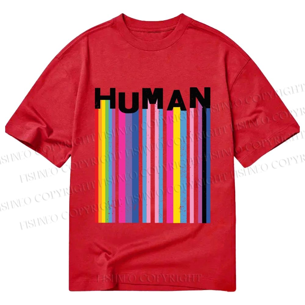 Unisex Classic Cotton Pride Human Printed T-shirt