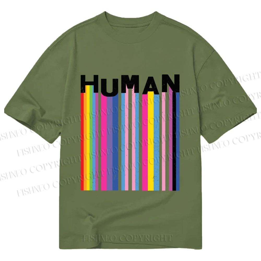 Unisex Classic Cotton Pride Human Printed T-shirt