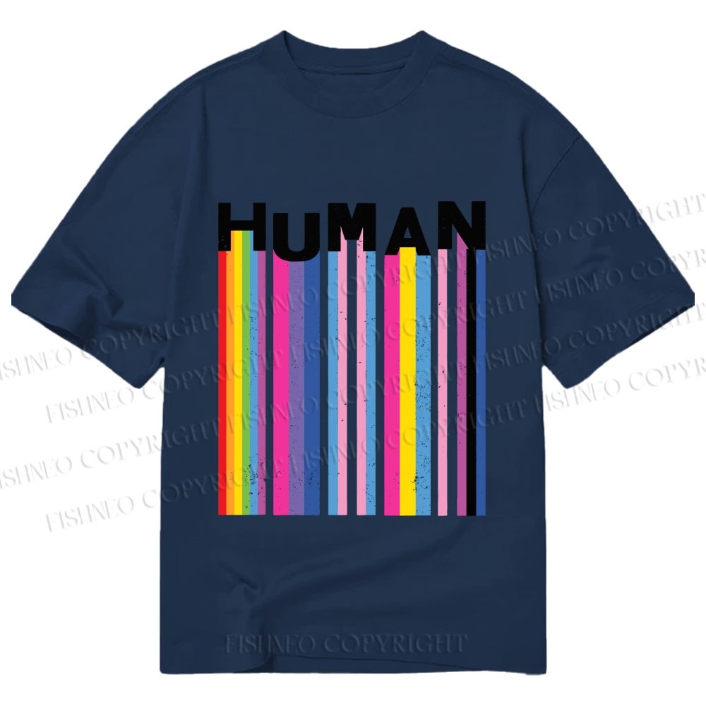 Unisex Classic Cotton Pride Human Printed T-shirt