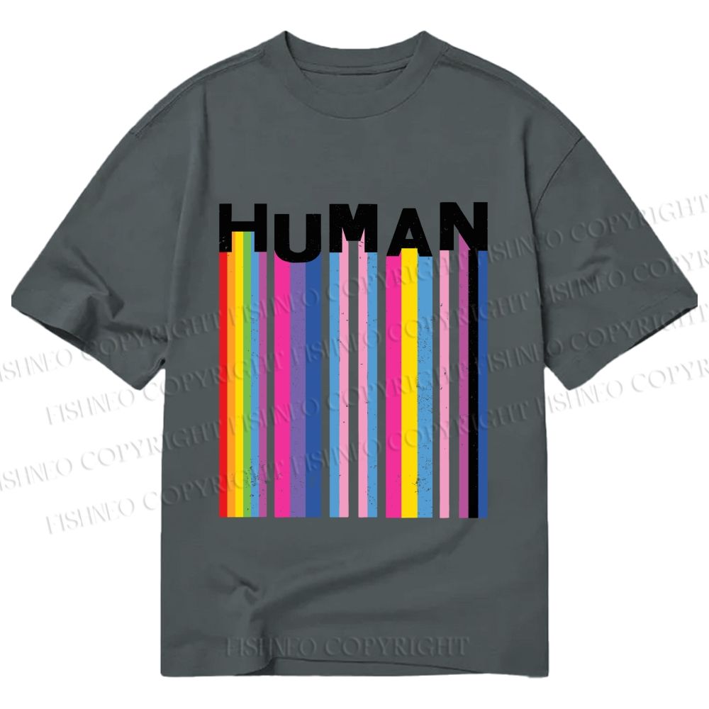 Unisex Classic Cotton Pride Human Printed T-shirt
