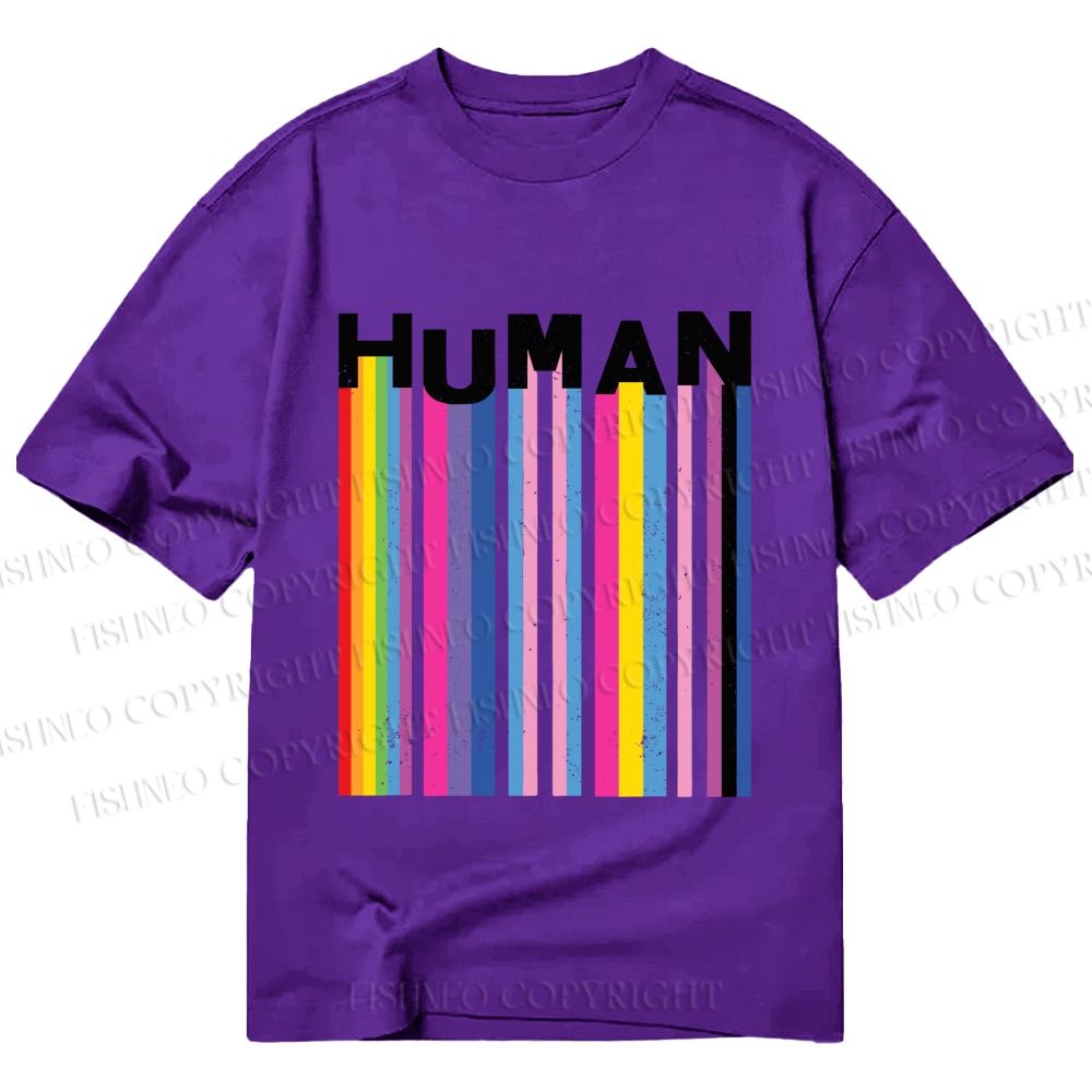 Unisex Classic Cotton Pride Human Printed T-shirt