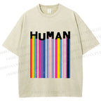Unisex Pride Human Printed Washed Tee