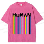 Unisex Pride Human Printed Washed Tee