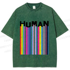Unisex Pride Human Printed Washed Tee