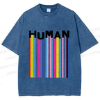 Unisex Pride Human Printed Washed Tee