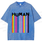Unisex Pride Human Printed Washed Tee