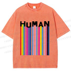 Unisex Pride Human Printed Washed Tee