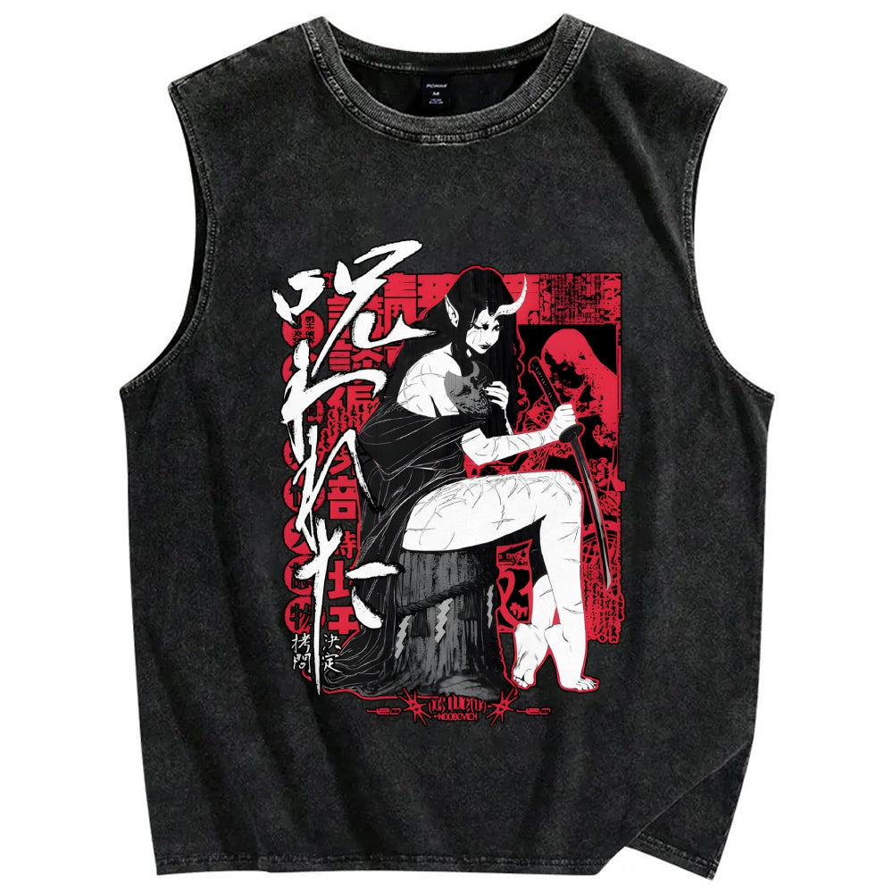 Cursed Vintage Distressed Washed Tank Top