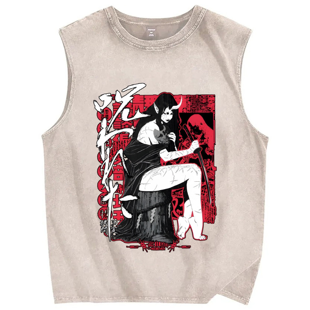 Cursed Vintage Distressed Washed Tank Top