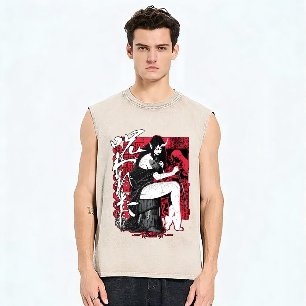 Cursed Vintage Distressed Washed Tank Top