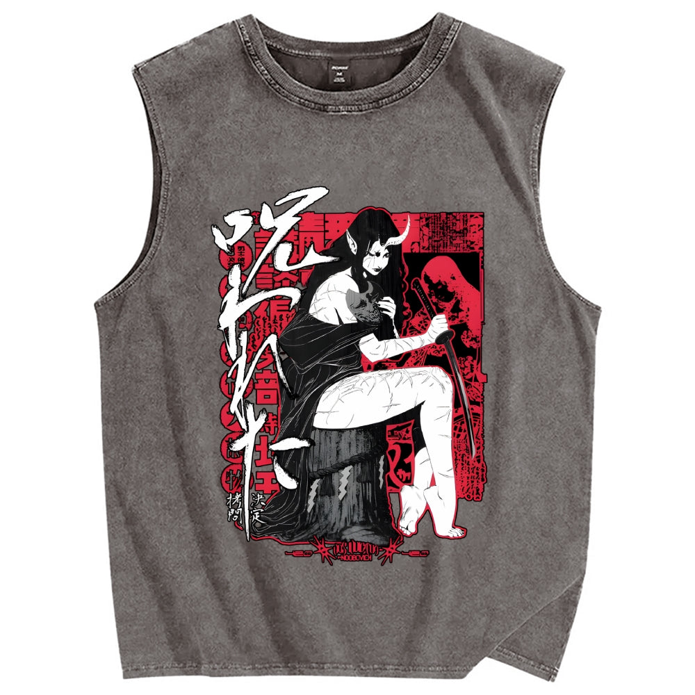 Cursed Vintage Distressed Washed Tank Top