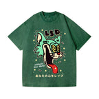Unisex Bad Cat Printed Washed Tee