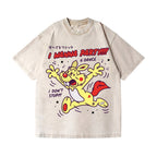 Unisex Rabbit Printed Washed Tee