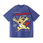 Unisex Rabbit Printed Washed Tee