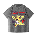 Unisex Rabbit Printed Washed Tee