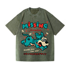 Unisex Dog Printed Washed Tee