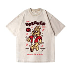 Unisex Rabbit Printed Washed Tee