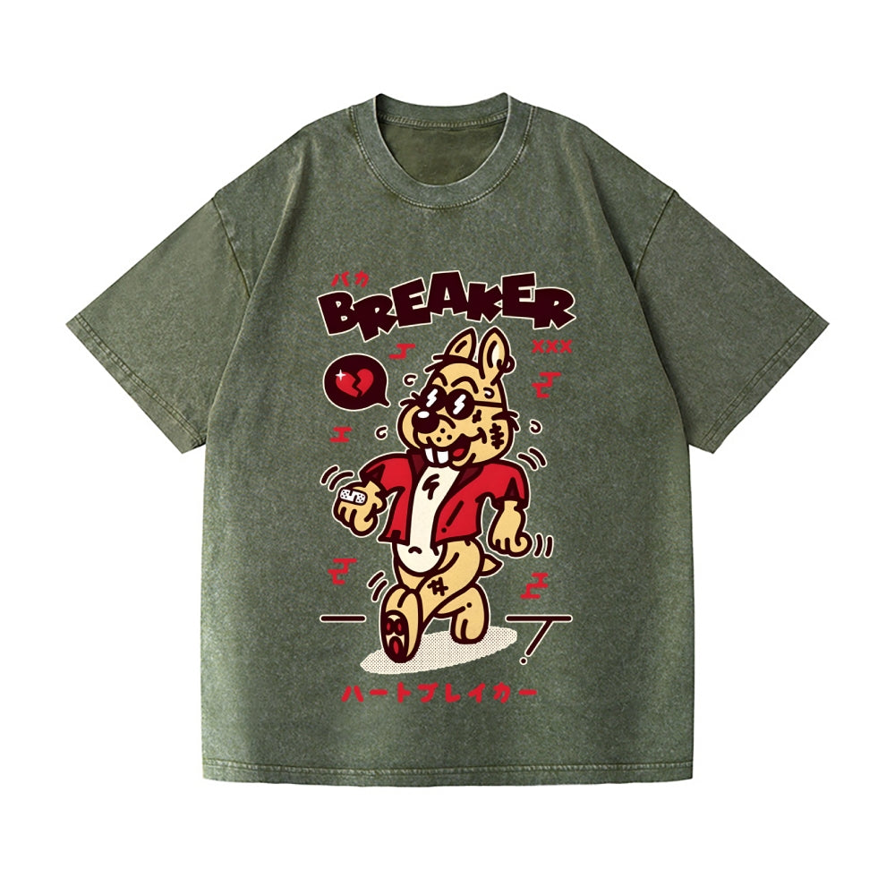 Unisex Rabbit Printed Washed Tee