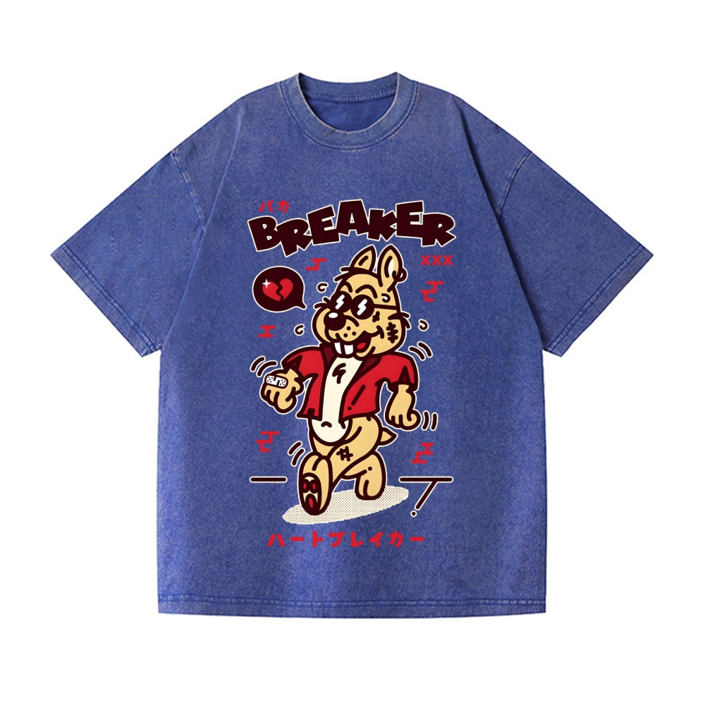Unisex Rabbit Printed Washed Tee