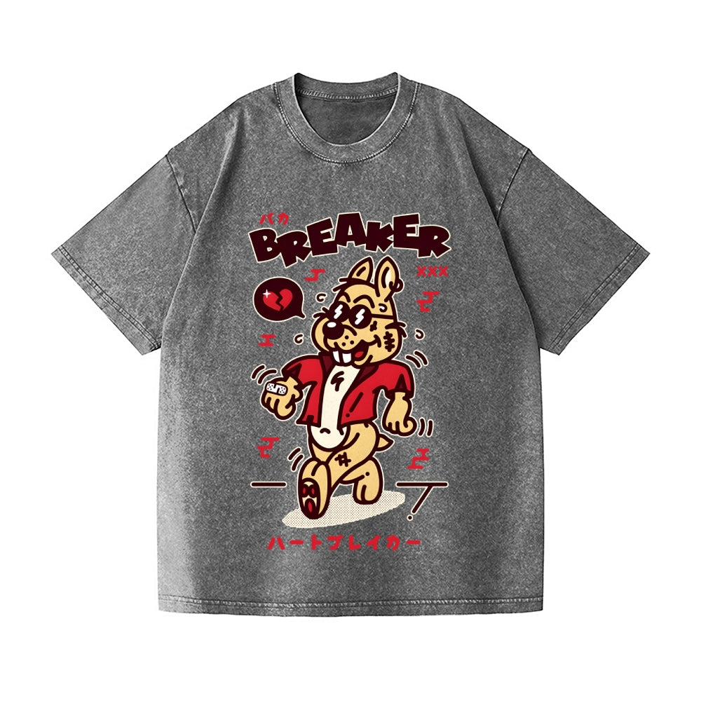 Unisex Rabbit Printed Washed Tee