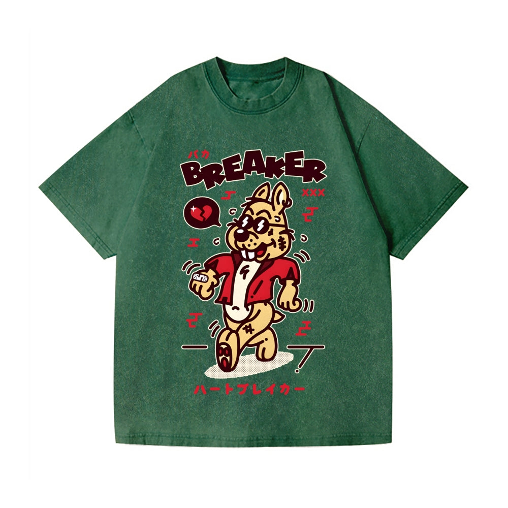 Unisex Rabbit Printed Washed Tee