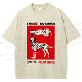 Unisex Yayoi Kusama Style Dalmatians Printed Washed Tee