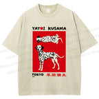 Unisex Yayoi Kusama Style Dalmatians Printed Washed Tee