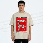 Unisex Yayoi Kusama Style Dalmatians Printed Washed Tee