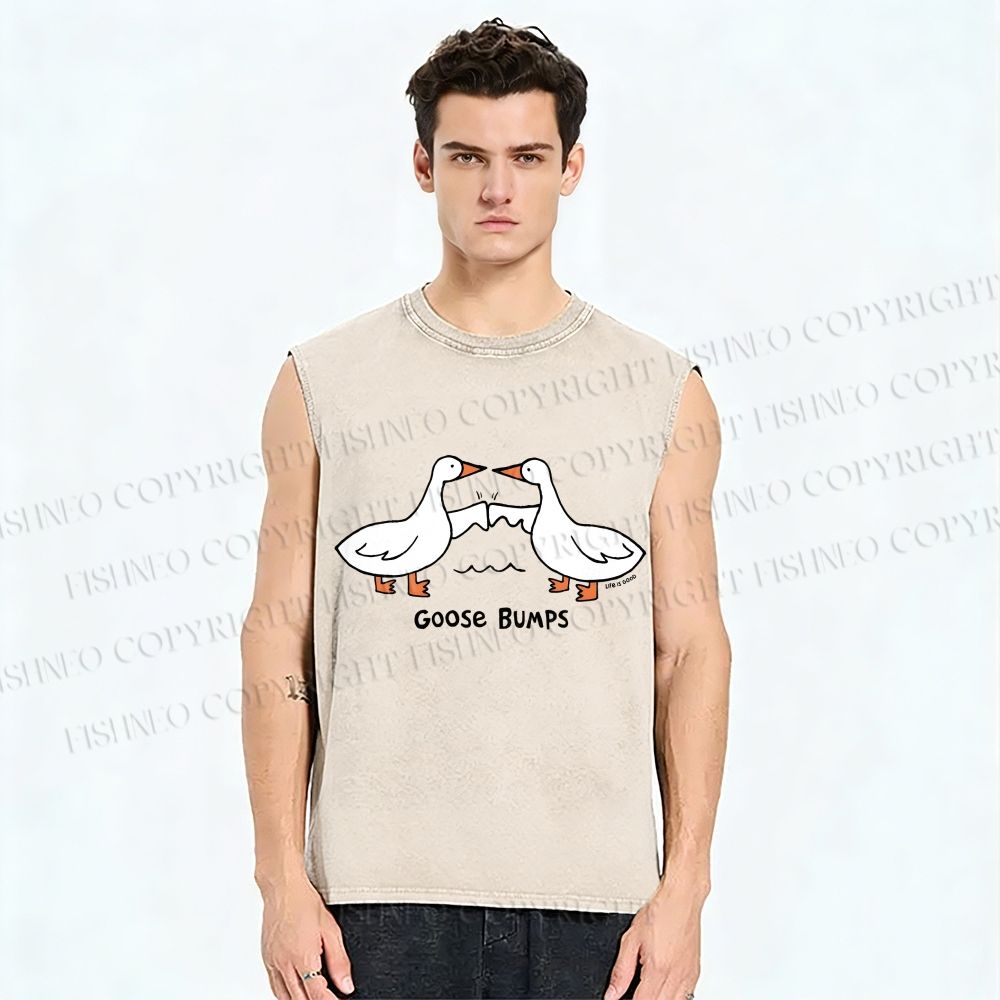 Unisex Goose Bumps Printed Washed Tank Top