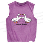 Unisex Goose Bumps Printed Washed Tank Top