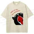 Unisex Funny Cat Yelling Quote Meme Printed Washed Tee