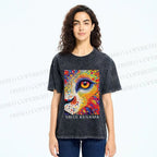 Unisex Yayoi Kusama Style Wild Eye Printed Washed Tee
