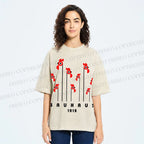 Unisex Bauhaus Geometric Bird Printed Washed Tee