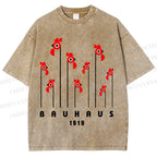 Unisex Bauhaus Geometric Bird Printed Washed Tee