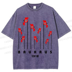 Unisex Bauhaus Geometric Bird Printed Washed Tee
