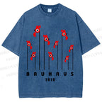Unisex Bauhaus Geometric Bird Printed Washed Tee