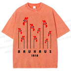 Unisex Bauhaus Geometric Bird Printed Washed Tee