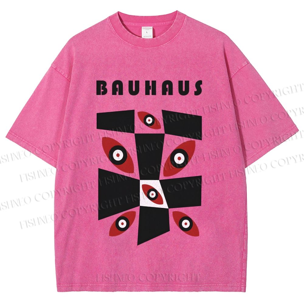 Unisex Bauhaus Eyes Geometric Printed Washed Tee
