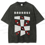 Unisex Bauhaus Eyes Geometric Printed Washed Tee