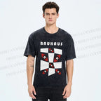 Unisex Bauhaus Eyes Geometric Printed Washed Tee